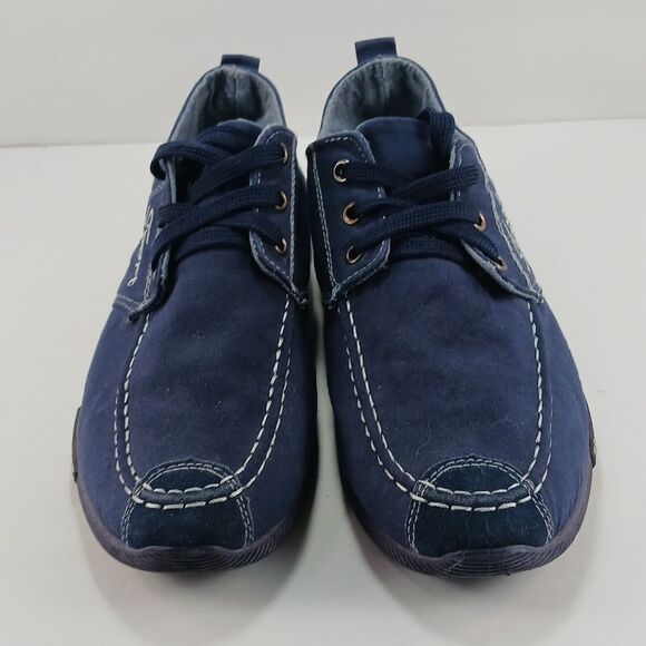 NWOT Men's Navy Blue Canvas Lace-Up Casual Shoes, Sport Fashion Sneakers 10 - Picture 5 of 13